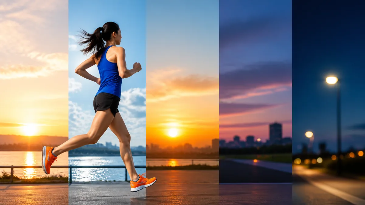 ランニング時間帯は朝と夜で効果が違う｜5つの時間帯を科学データで徹底比較のアイキャッチ画像