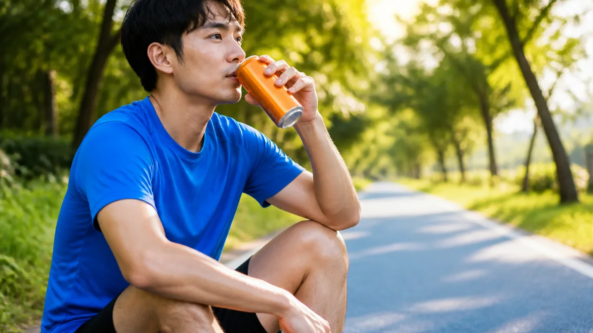 エナジードリンクはいつ飲む？効果が出るのは走る30〜45分前｜量と夕方NGの理由のアイキャッチ画像