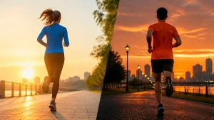 ランニングは朝と夜どっちが正解？脂肪燃焼率20%の差と目的別ベスト時間帯のアイキャッチ画像