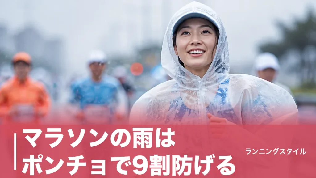 マラソンの雨はポンチョで9割防げる｜110円使い捨てから本格派まで6タイプ徹底比較のアイキャッチ画像