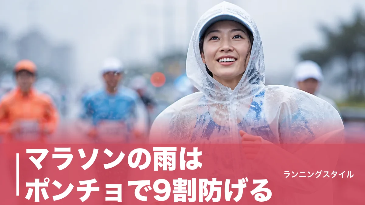 マラソンの雨はポンチョで9割防げる｜110円使い捨てから本格派まで6タイプ徹底比較のアイキャッチ画像