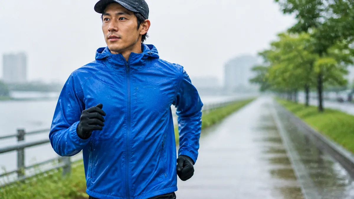 雨の日のランニングの服装は「防水」より「撥水+速乾」が基本の解説画像
