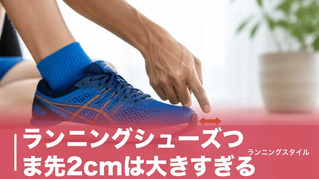 ランニングシューズつま先2cmは大きすぎる？捨て寸の正解は1〜1.5cmと足型別の見極め方のアイキャッチ画像
