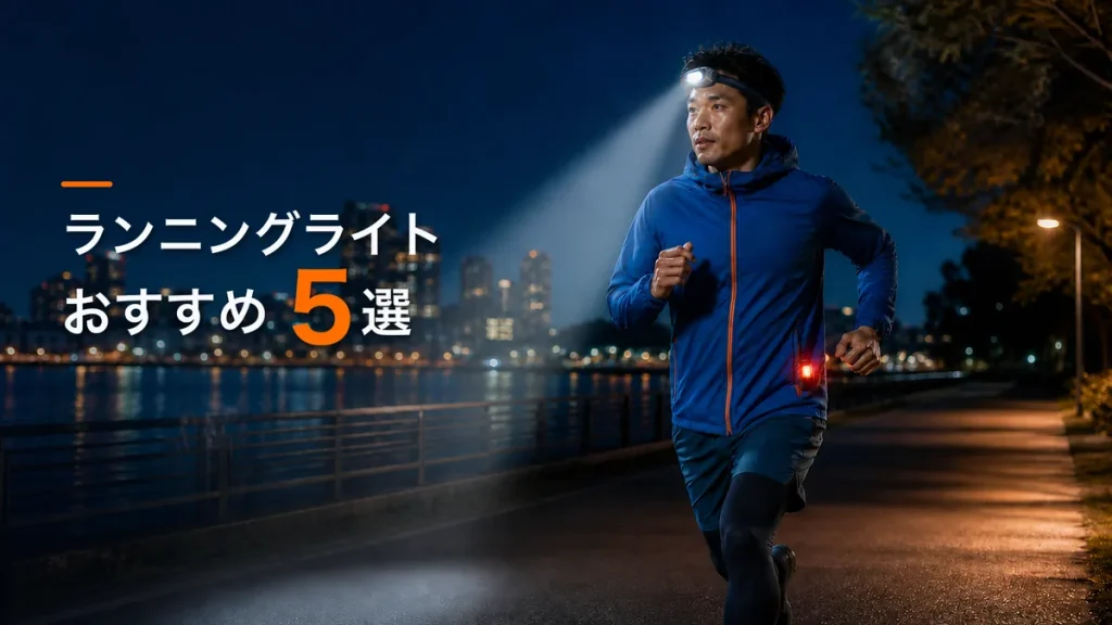 ランニングライトおすすめ5選｜夜ランは「照らす」と「見られる」の2灯で選ぶのアイキャッチ画像