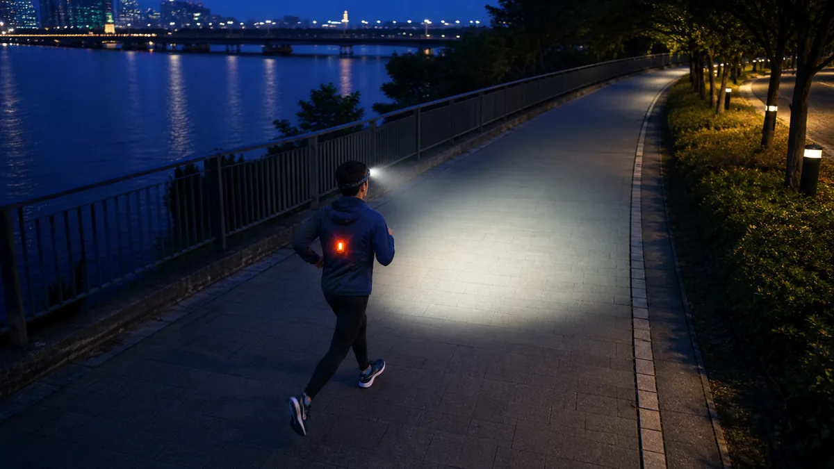 夜ランのライトには「照らす」と「見られる」の2つの役割があるの解説画像