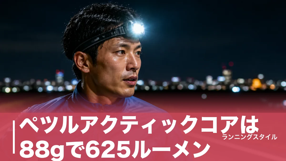 ペツルアクティックコアは88gで625ルーメン｜夜ランで差が出る中モードと電池の使い分けのアイキャッチ画像