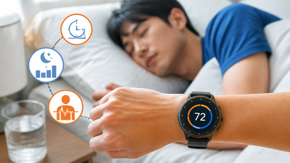 ガーミン睡眠スコアとは?100点満点の採点が決まる3つの材料の解説画像